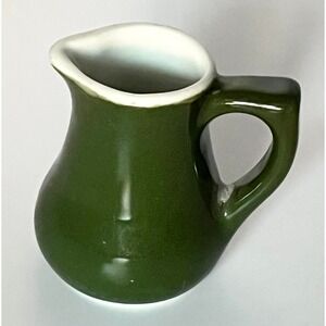 Bavaria Imported by Nerlich & Co Vintage 2.25" Green Creamer White Inside